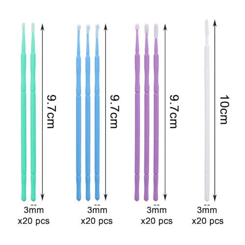 XIASHENG 80 Stück Lacktupfer für kfz Autolack mit 4 Größen Autolackstift,Car Paint Repair,Steinschlag Reparaturset Lack,Microfiber Tip Lack Tupfer Lackpinsel von Kleinen Lackschäden Lack Pinsel Fein