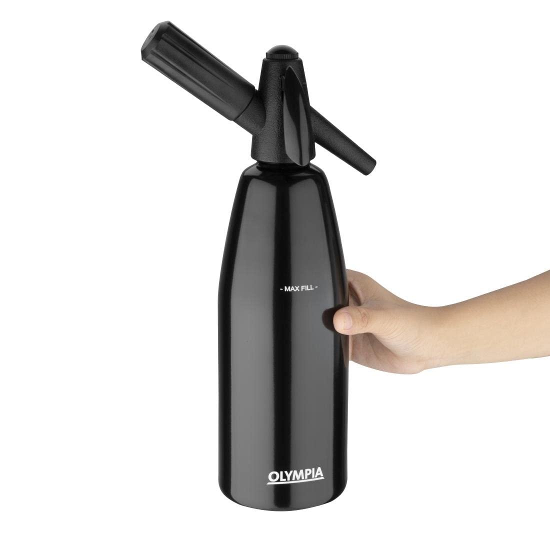 Olympia Sifone per soda nero da 1 l, con nuove funzioni utili per una migliore esperienza