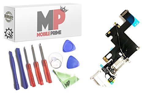 MobilePrime White Charging Port Replacement Kit Compatible for iPhone 6 Including Repair Tools - 821-1853