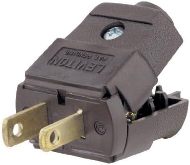 Leviton 15 Amp, 125 Volt, NEMA 1-15P, 2P, 2W, Plug, Straight Blade, Residential Grade, Polarized, Non-Grounding, 101-P, Brown