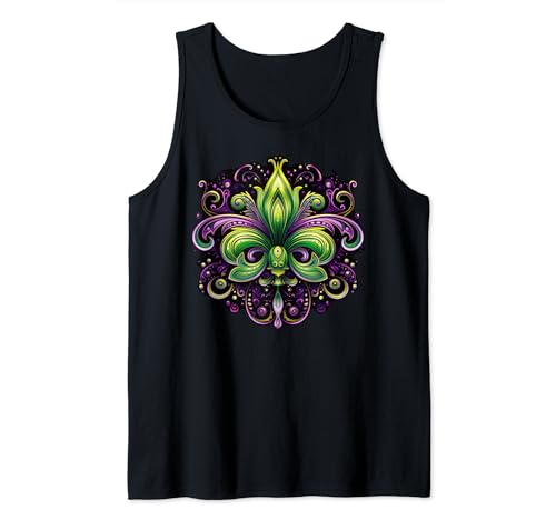 Flor de Lis Mardi Gras Carnaval Masquerade Camiseta sin Mangas