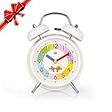 【Einfach einzustellen】: Auf der Rückseite befinden sich nur 2 Knöpfe, einer zum Einstellen der Zeit und einer zum Einstellen des Alarms. Leicht lesbares Zifferblatt, perfekt für Kinder oder Senioren. Betrieb mit 1 AA-Batterie (nicht im Lieferumfang enthalten), analogem Wecker mit Quarzwerk, tragbar für den Transport überall oder sogar auf Reisen.