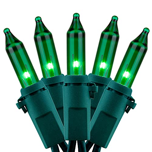YULETIME Green Christmas Lights with Green Wire, 66 Feet 200 Count UL Certified String Lights, Pack of 2 Sets 33 Ft 100 Count Incandescent Mini Light Set (Green) YULETIME Green Christmas Lights with Green Wire, 66 Feet 200 Count UL Certified String Lights, Pack of 2 Sets 33 Ft 100 Count Incandescent Mini Light Set (Green)
