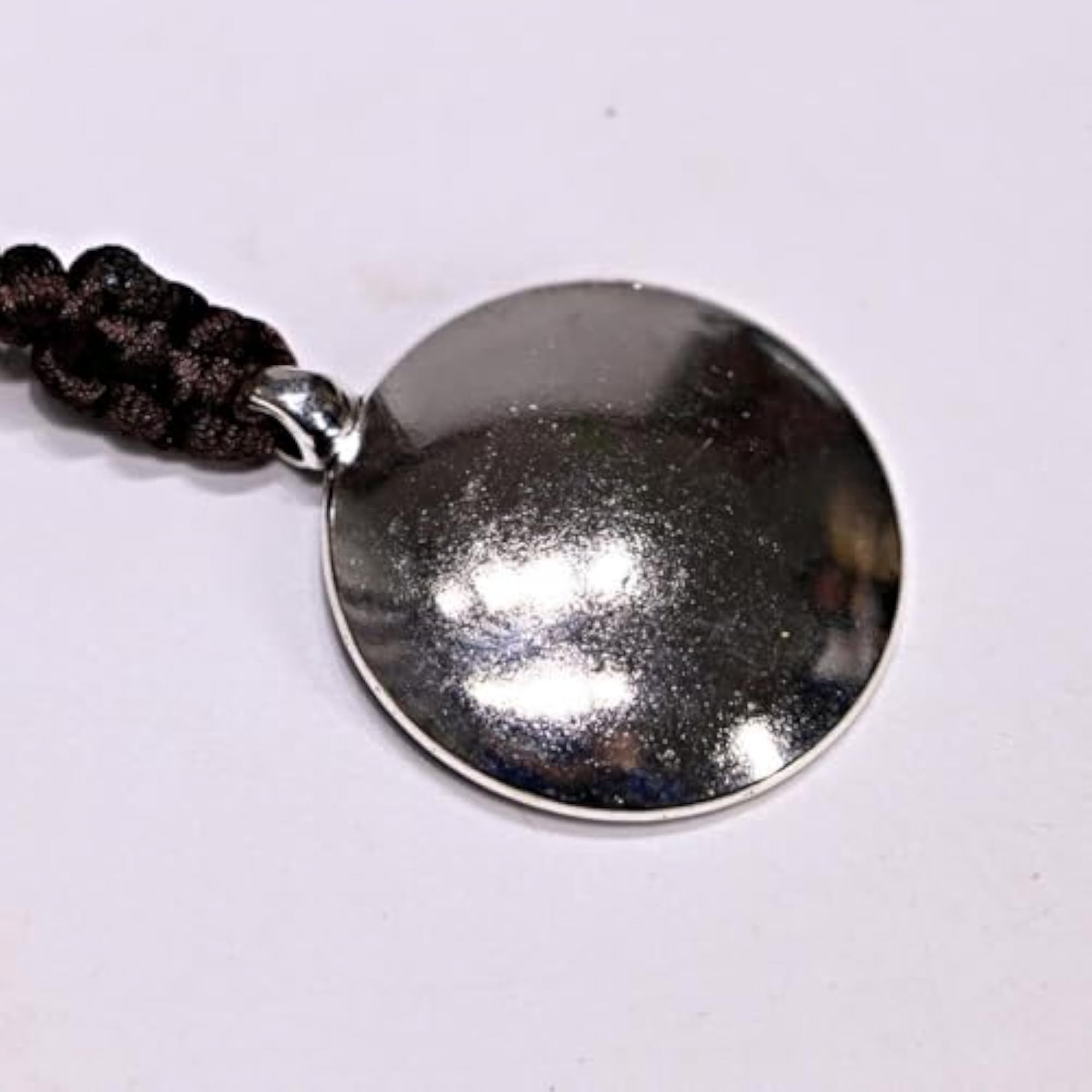 Tibetan Copper Mirror Amulet Pendant Necklace