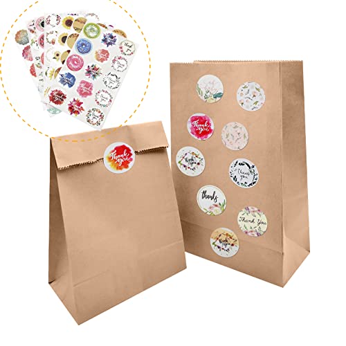 Flyoo 50Pezzi Sacchetti di Carta Kraft, 28x15x9cm...