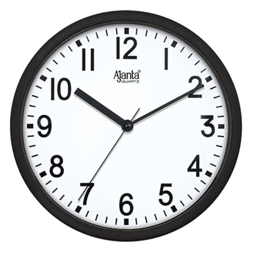 Image of Ajanta Wall Clock for Home and Offices 9 Inches Wall Clock Wall Watch (Black 23 x 23 x 3 cm)
