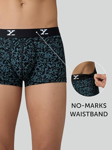 Image of XYXX Men's CloudSoft Modal Printed Trunks| Snug Fit, 4-Way Stretch & No-Marks Waistband Underwear for Man