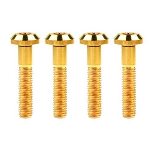 Wanyifa Titanium Umbrella Head M8 15 20 25 30 35 40mm Bolt Screw for Bicycle Motorcycle Car Pack of 4 (M8x35mm, Gold)