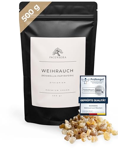 Incensera Weihrauch 500 g aus Äthiopien & Eritrea Boswellia papyrifera Harz naturrein Kirchenqualität Incense Frankincense für Duftzeremonien