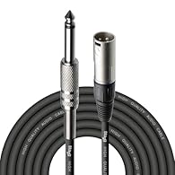 Deluxe microphone cable Male mono jack to male xlr 6m/20ft Colour:black
