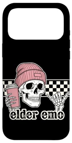 Elder Emo �X�P���g�� �r�[�j�[ �R�[�q�[ �`�F�b�N ���w �X�}�z�P�[�X iPhone 17 Pro Max �p