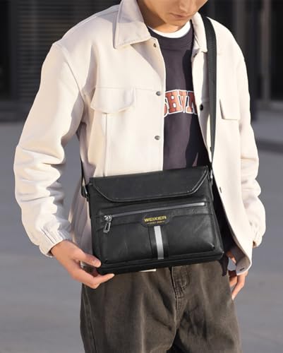 Zipper Buckle Leather Messenger Bag Crossbody Shoulder Bag Vintage Handle Bags2