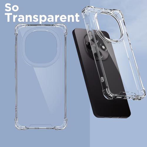 Image of Outlouders Back Cover for Oppo F31 Pro 5G Clear Transparent PC + TPU Bumper Case with Raised Edges for Shockproof Protection (Transparent)