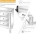 VINGLI Mirrored Dresser for Bedroom with 6 Storage Drawer Modern Chest of Drawers, Silver, 32”L x 12”W x 28”H