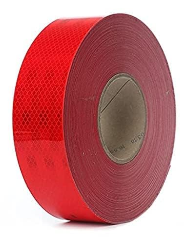 3M 2 inch (50.8 mm) Width x 20 Feet High Intensity Warning Retro Reflective Reflector Radium Conspicuity Sticker Tape Sheet For Car, Red