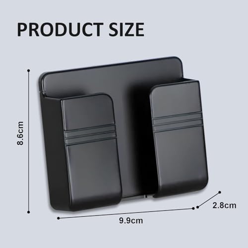 Image of WALLVIEW TECH Pack of 5 Wall Mounted Mobile Holder Storage Case for Remote Wall Mounted Mobile Stand /Multi Purpose Stand with Hole for Phone Charging-(Black)
