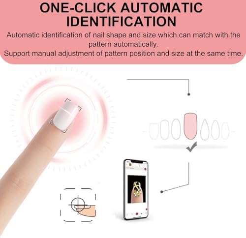 Portable Nail Printer with Metal Shell - Fast 30s Printing, WiFi Picture Upload for Home & Professional Use - Perfect for Manicures (Black)