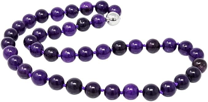 TreasureBay Damen Edelstein-Perlenkette – Handgefertigte 10mm Naturstein Halskette mit Magnetverschluss