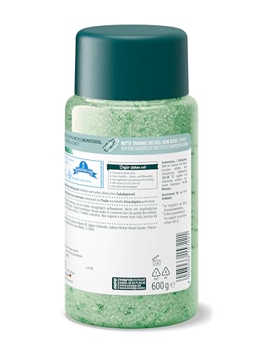 Kneipp Badekristalle Erkältungszeit - Badesalz Vorratspackung - mit naturreinem Tiefensalz der Saline Luisenhall & natürlichen ätherischen Ölen aus Eukalyptus & Minze - aromakologische Wirkung - 600g