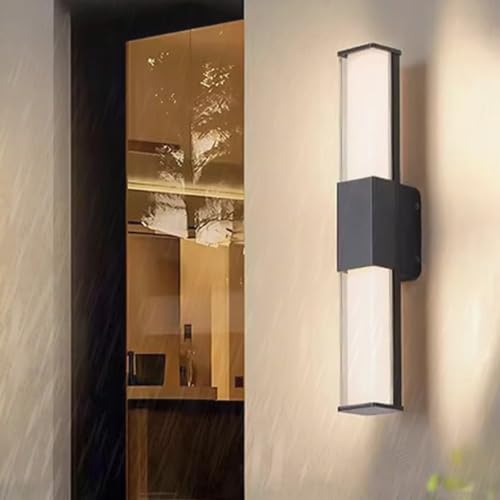 Applique Murale Extérieure LED IP65 30cm Luminaire Moderne Long en Métal Éclairage Naturel