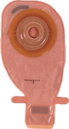 Coloplast Assura One-Piece Drainable Pouch with Integrated Charcoal Filter, Pre-Cut Convex Light Skin Barrier and EasiClose Integrated Closure 1" Stoma Opening, 11-1/4" L, 530mL, Large, Opaque, with Belt Tabs, Soft Cloth on Front and Back (Box of 10