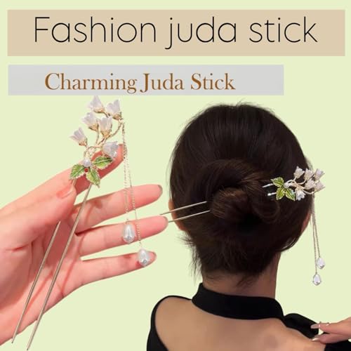 Image of INHEAVEN Traditional Chinese Hair Stick, Pearl Flower Design, Handcrafted Hair Accessory