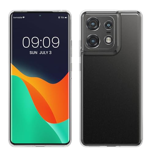 Image of kwmobile Case Compatible with Motorola Edge 50 Pro - Clear Case Soft Slim Flexible Protective TPU Phone Cover - Transparent
