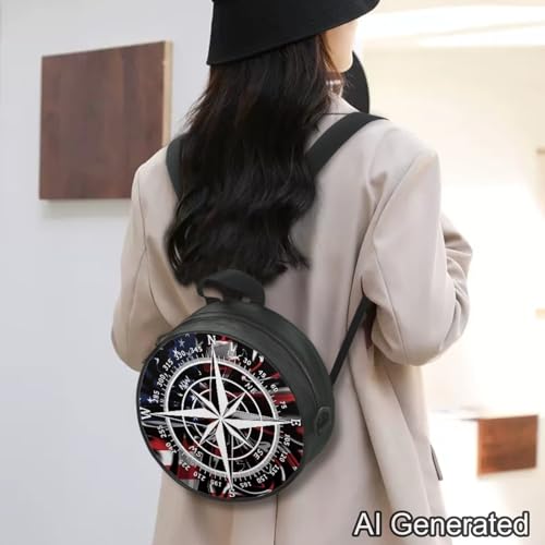Image of Women Novelty Round Clock Shape Zippered Clock Purses for Women Tote Handbag Shoulder Bag, Gift for Mom Girlfriend