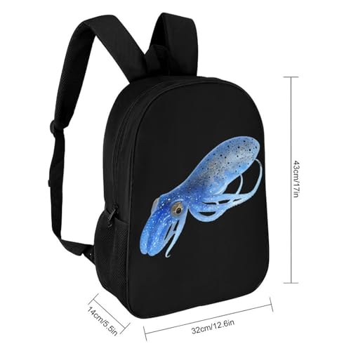 Blue Squid 17 Inch Backpack Classic Travel Daypack with Adjustable Shoulder Straps for Men Women2