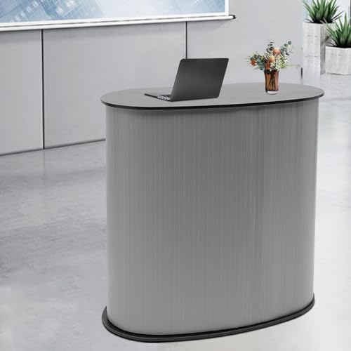 ieLsngai - ieLsngai Comptoir de réception Pliable 90 x 90 cm, Portable Comptoir de Présentation, d'accueil Front Desk,Table de Bar Pliable, avec Paroi de Support & Sac de Transport