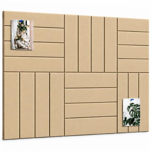 Image of Quiet Canvas Parallel Pinboard, 1x1 ft, Pack of 6, 50 PushPins, (Sand)