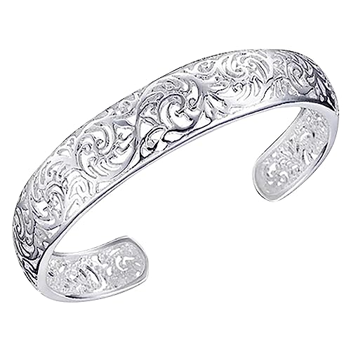 925 Sterling Silver Cuff Bangle Bracelets for Women Adjustable Charm Lucky Open Bracelet Exquisite Birthday Gifts
