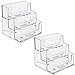 3 Pockets Acrylic Business Card Holder Stand Clear Desktop Countertop Office Business Organizer Acrylic Index Card Filling Display for Desk 2 pcs (3 Pocket)