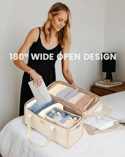 Foto de LOVEVOOK Bolsa de viaje para mujer, bolsas de viaje para mujer, bolsas de lona de mano para aviones, bolsa de noche con bolsa de artículos de tocador, bolsa de hospital para trabajo de parto y parto (imagen 3)