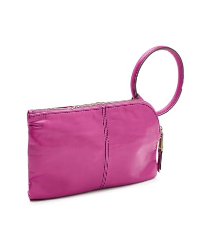 Image of HOBO Sable Leather Wristlet Clutch with Circular Handle, Zippered Closure, Credit Card Organizer, & Interior Zip Pocket