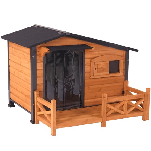 GUTINNEEN Wooden Dog House with Ventilation & Porch