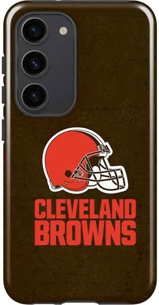 Skinit Pro Phone Case Compatible with Galaxy S23 - Officially Licensed NFL Cleveland Browns Distressed Design
