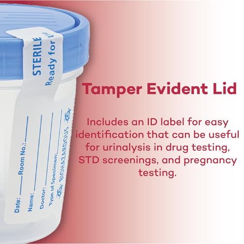 Dealmed Recipientes Para Coleta De Amostras Copos Para Amostras De Urina De Uso Único, Tampa Anti-Va
