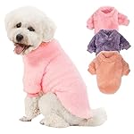 Dog Sweater, 3 Pack Dog Sweaters for Small Dogs, Dog Clothes for Small Dogs Girl Boy, Ultra Soft and Warm Puppy Sweater Dog Coat for Winter Christmas (XS, Pink+Purple+Peach)