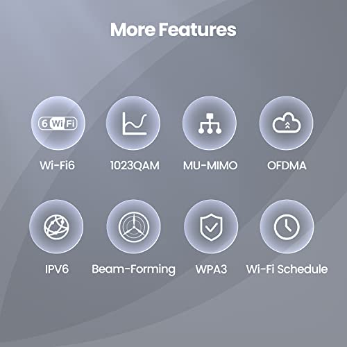Image of Tenda RX3 WiFi 6 Smart AX1800 Dual Band Gigabit Router, with MU-MIMO + OFDMA Technology, 1.8GHz Quad-Core CPU, Up to 1200 Square Feet Coverage