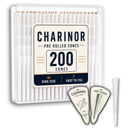 #VerdientProvisionen<br>200 Weiß Cones XXL Vorgedrehte Hülsen 110 mm Ungebleicht Pre Rolled/Vorgerollte Longpapers/Blättchen mit 26 mm Filtertip