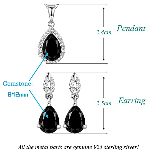 Jiangxin Teardrop Pigeon Blood Red Ruby Birthstone 925 Sterling Silver White Gold Plated Gemstone Jewelry Set For Women Stud Earring Pendant Necklace 16~18Inch Italian Box Chain #TOP4