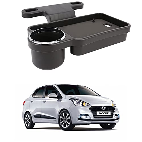 Image of Oshotto (FT-04) Foldable Car Auto Headrest Rear Back Seat Table Drink Food Cup Tray Holder Compatible with Hyundai Xcent - Black
