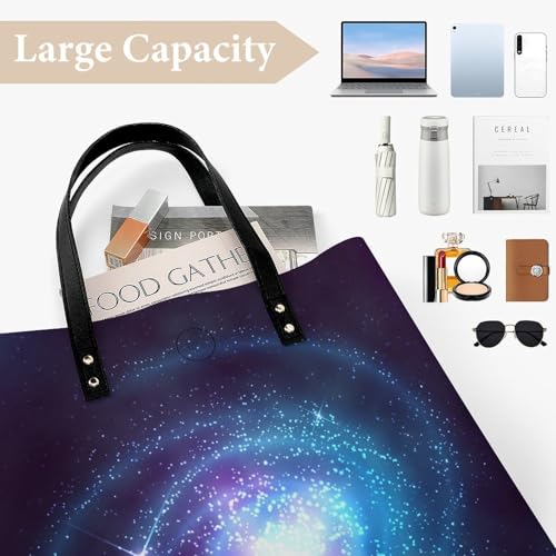 Sac à main shopper galaxie spatiale grand format souple de 39x39cm