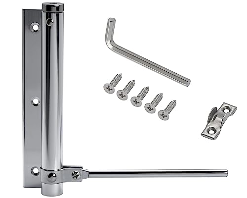 Stahlia Automatischer Türschließer Glanz (2 Stück) Türdämpfer 75 KG Schließkraft Zimmertür Haustür Gartentor Scharnier Stangentürschließer