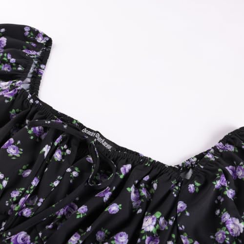 Scarlet Darkness Summer Spring Split Floral Corset Midi Dress with Pockets — view 2