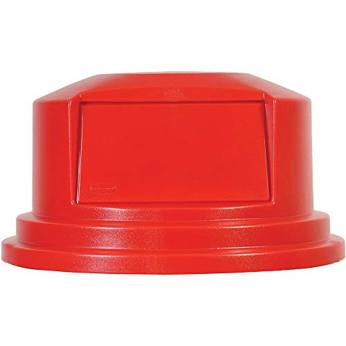 Image of Rubbermaid Commercial Products Brute HDPE Round Dome Top, Red Waste Lid for BRUTE Trash Cans 55 Gal