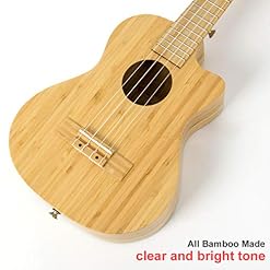 AkLOT Ukulélé ténor tout bambou 26 pouces Cutaway Ukulélé 18:1 Frets Tuner avancé pour professionnel avec sangle de… - Les Beatles, Paul McCartney, John Lennon, RIngo Starr, George Harrison AkLOT Ukulélé ténor tout bambou 26 pouces Cutaway Ukulélé 18:1 Frets Tuner avancé pour professionnel avec sangle de… – Image 4