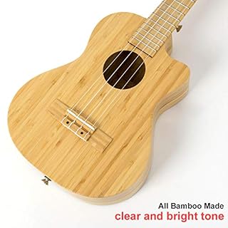 AkLOT Ukulélé ténor tout bambou 26 pouces Cutaway Ukulélé 18:1 Frets Tuner avancé pour professionnel avec sangle de… - Les Beatles, Paul McCartney, John Lennon, RIngo Starr, George Harrison AkLOT Ukulélé ténor tout bambou 26 pouces Cutaway Ukulélé 18:1 Frets Tuner avancé pour professionnel avec sangle de… – Image 4