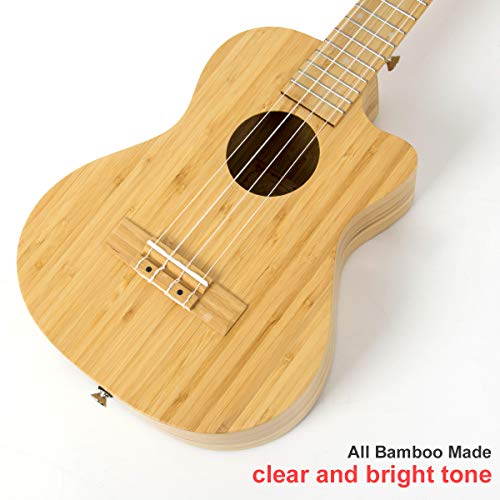 AkLOT Ukulélé ténor tout bambou 26 pouces Cutaway Ukulélé 18:1 Frets Tuner avancé pour professionnel avec sangle de… - Les Beatles, Paul McCartney, John Lennon, RIngo Starr, George Harrison AkLOT Ukulélé ténor tout bambou 26 pouces Cutaway Ukulélé 18:1 Frets Tuner avancé pour professionnel avec sangle de… – Image 5